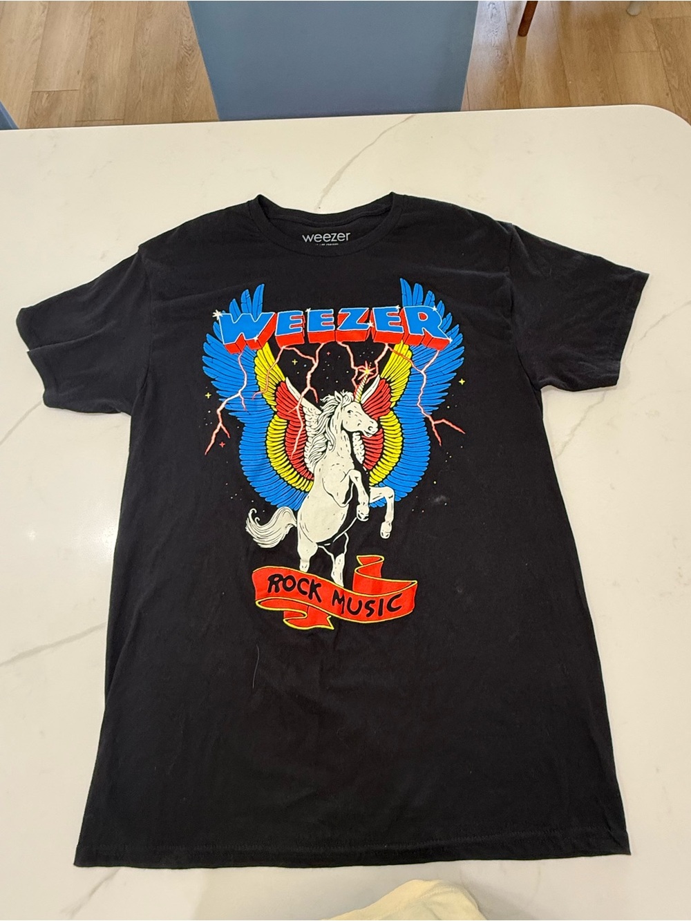 Black 'Rock Music' Graphic Tee